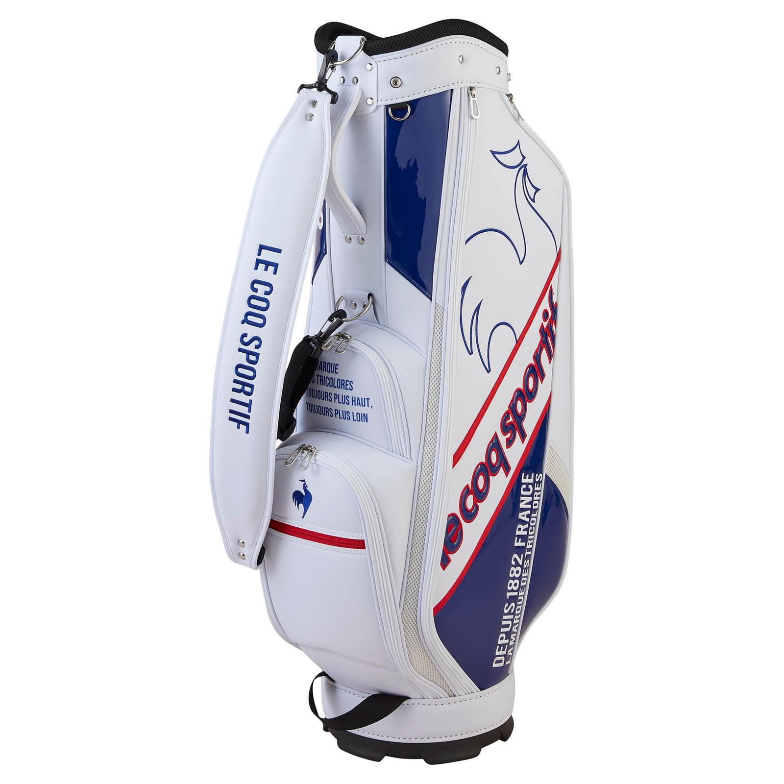 ルコックスポルティフ ゴルフ キャディバッグ９型【ホワイト】中古！ ルコックスポルティフ ゴルフ キャディバッグ9型【ホワイト】中古