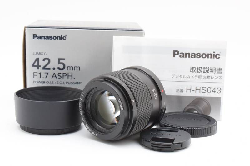 光学 上品 箱あり Panasonic パナソニック G LUMIX 1.7 42.5 mm H-HS 043-K AFレンズ 3985-1
