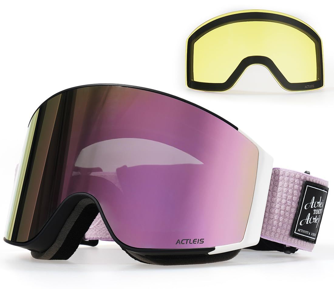 新品 [アクレイス] スキー スノーボード ゴーグル 磁気レンズ着脱可
