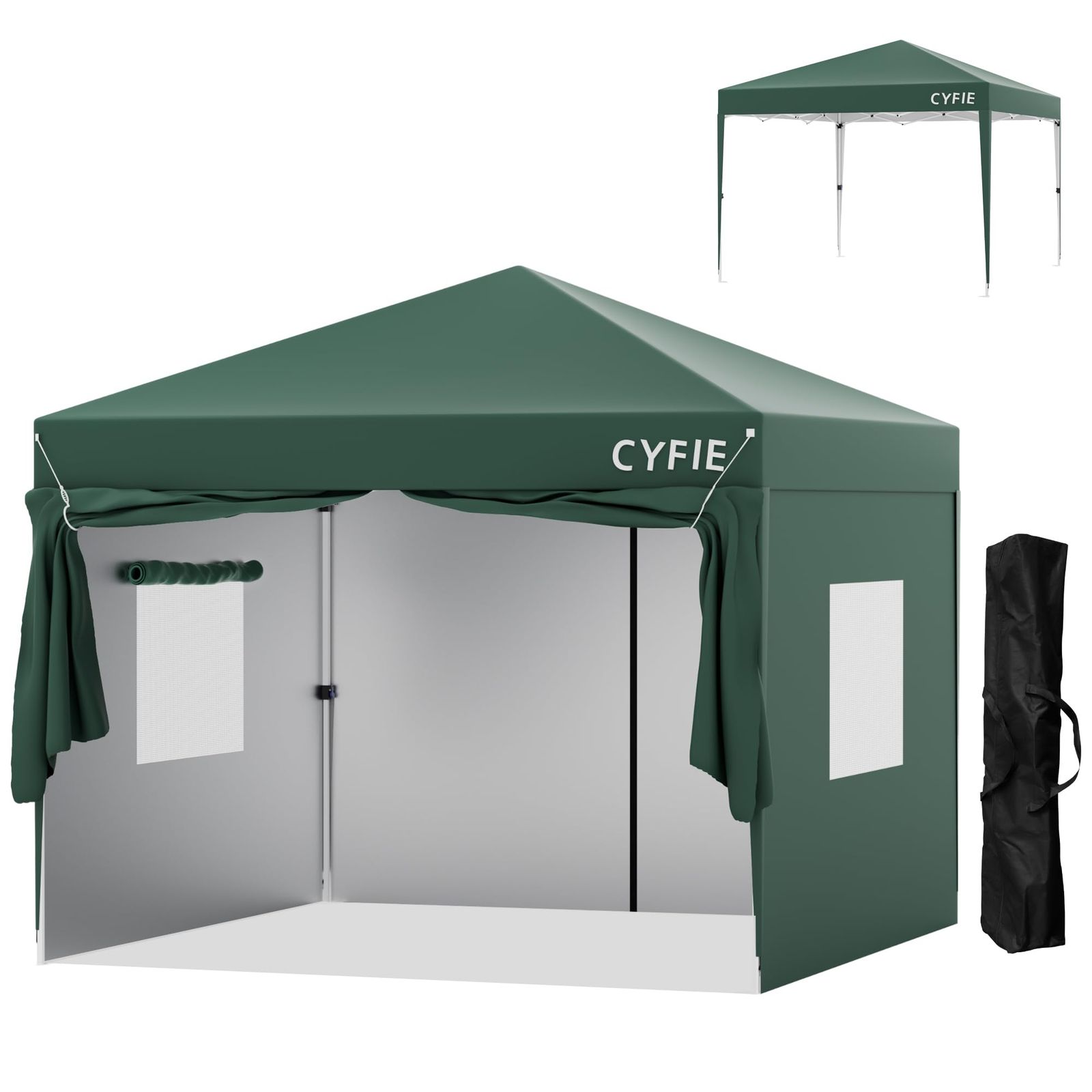 新品 CYFIE タープテント 3mx3m サイドシート4枚付 ワンタッチタープ