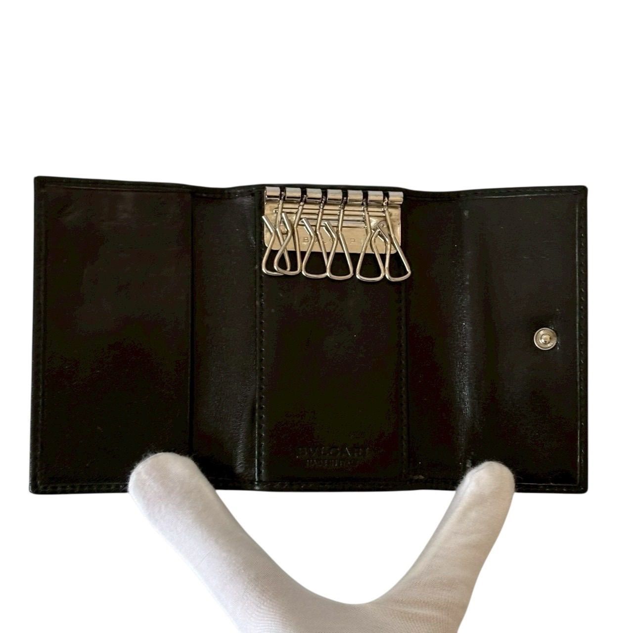BVLGARI ブルガリ 32583 ウィークエンド 6連 キーケース ロゴ レザー