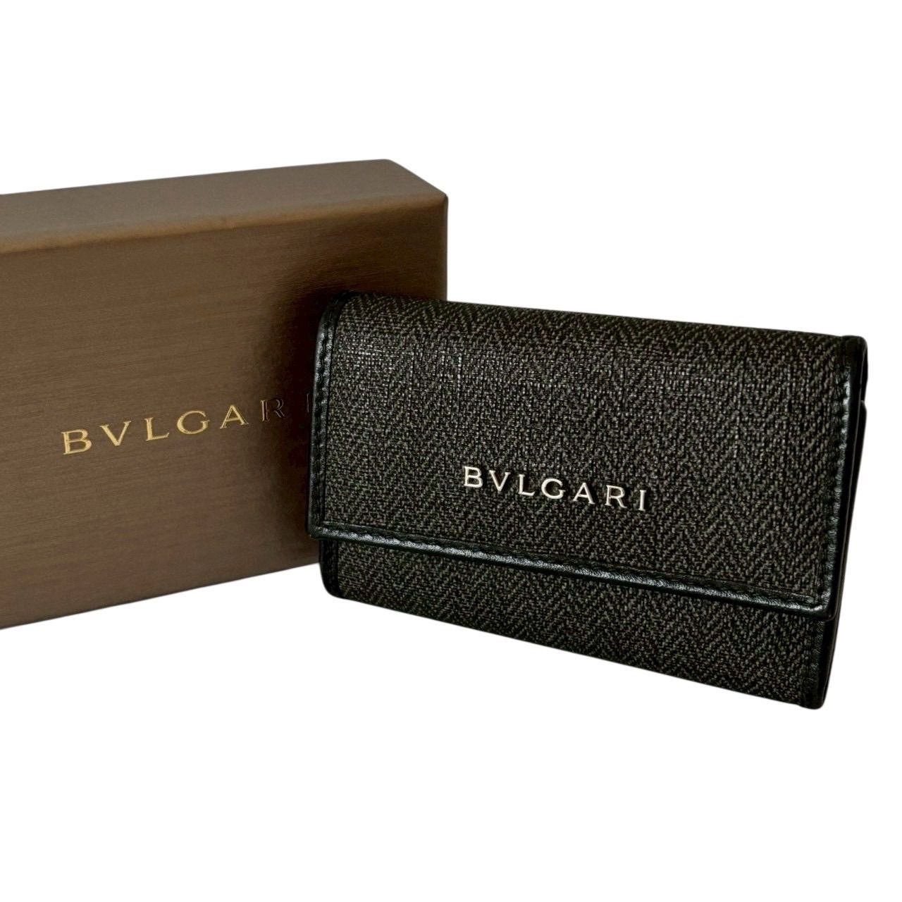 メルカリ内 BVLGARI ブルガリ 32583 ウィークエンド 6連 キーケース ロゴ レザー