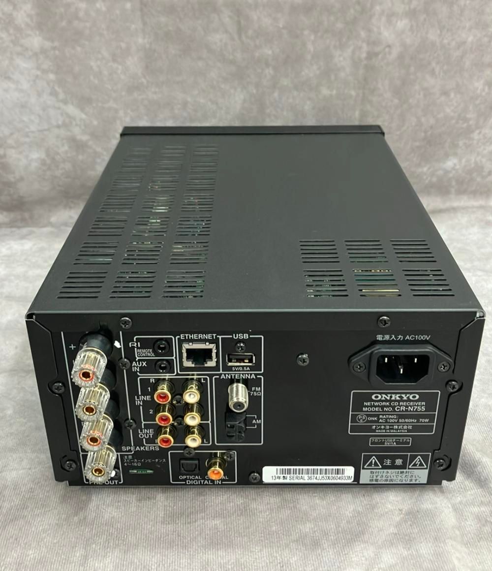 【動作確認済】ONKYO CR-N755 ネットワークCDレシーバー リモコン付 オーディオ機器 オンキョー ネットワークCDレシーバー CR-N755 ONKYO