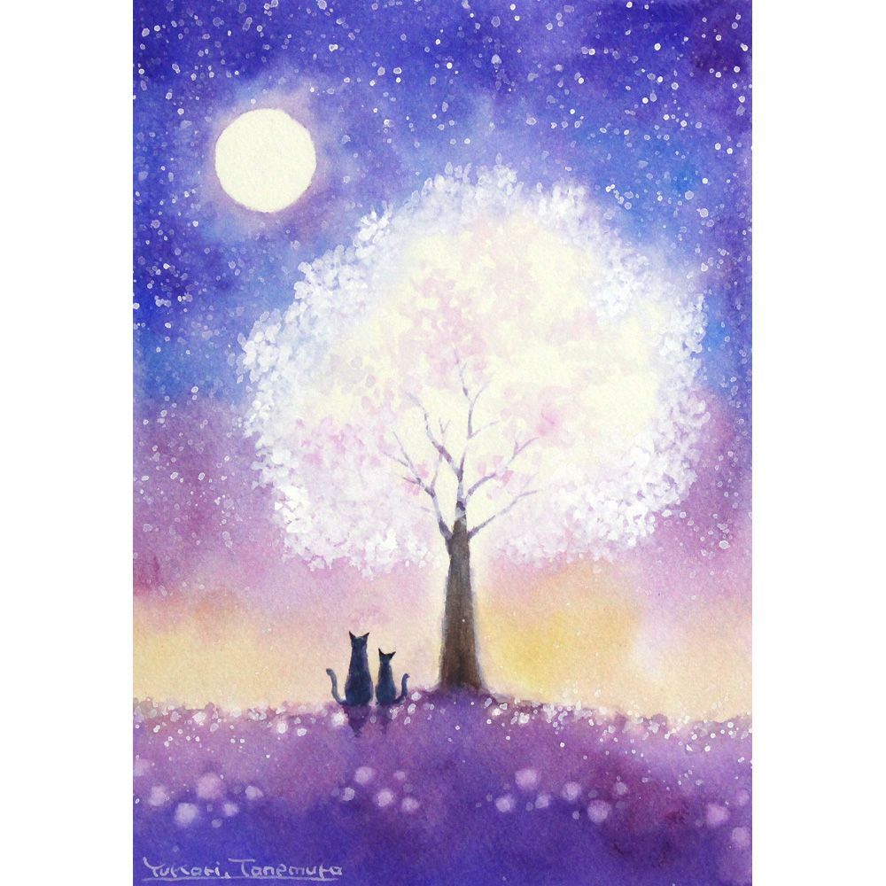 原画）一本桜の丘【A5サイズ／水彩画／#2969】 - メルカリ