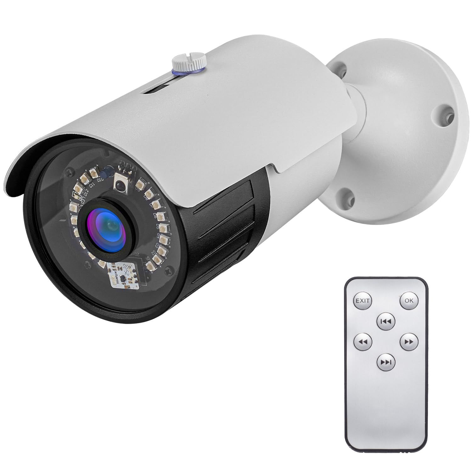 防犯カメラ 200万画素 最大256 GB microSD カード対応 SDカード録画 屋内屋外対応 有線 駐車場 玄関口防犯 監視カメラ AV出力対応 動体検知 強力赤外線LED 暗視撮影 24時間常時録画 自動上書き 外部電源 簡単設置 リモコン操作