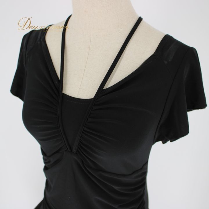 【美品 社交ダンス衣装】ワンピース ドレス ICHIOKU 黒 ブラック 袖なし 社交ダンス 衣装 スタンダード ドレス ワンピース レッスンウェア