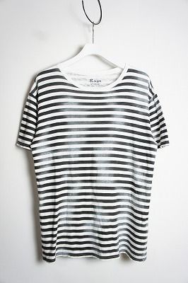 Rags McGREGOR ラグスマックレガー Tシャツ レッド ブラック サイズ:S | かすれ ボーダー リンガーネック Tシャツ (211726110) | フェード | 日本製 | トップス カットソー 半袖【メンズ】【K4529】 正規16SS Rags MCGREGOR ラグスマクレガー ORIGINAL BORDER TEE かすれ