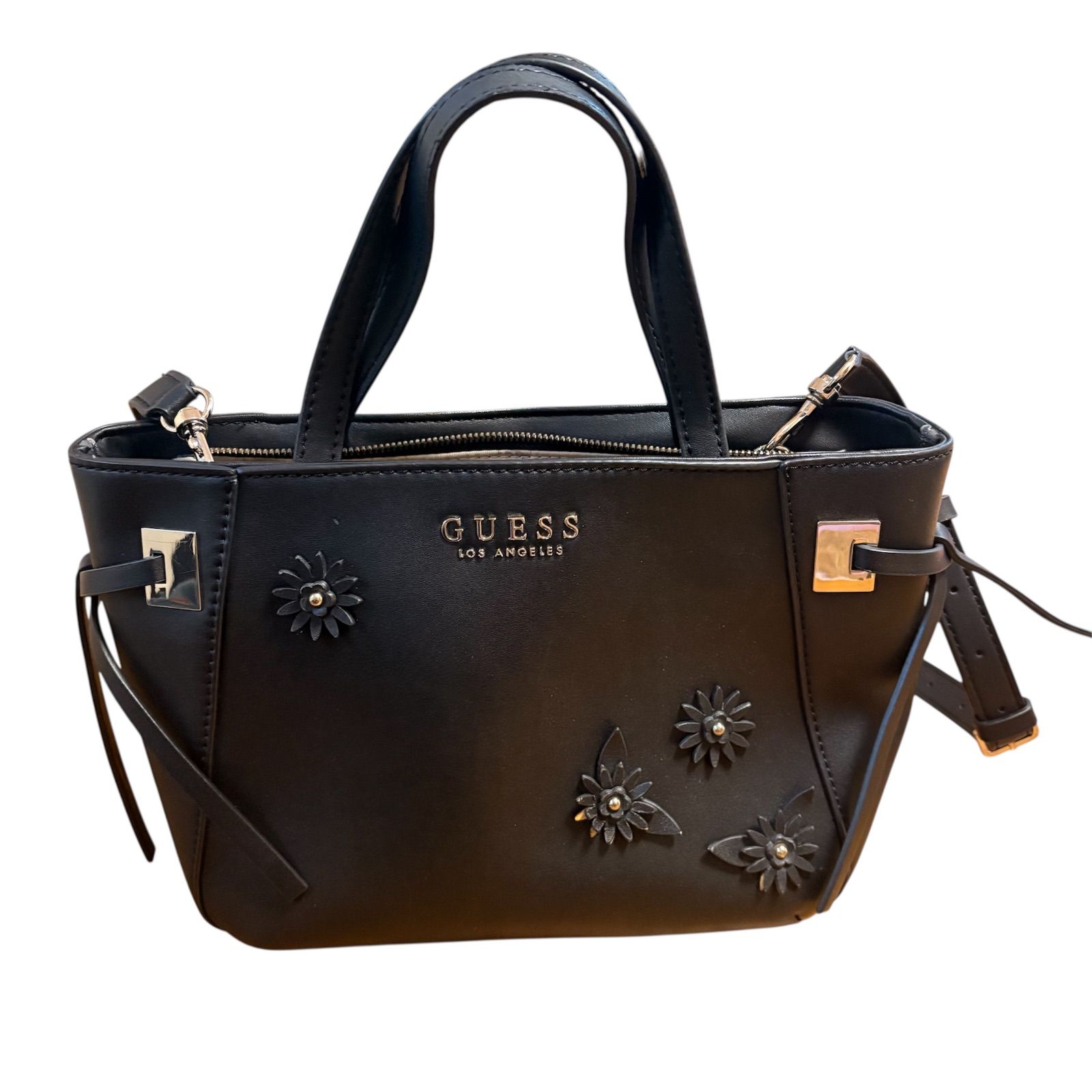 GUESS ショルダーバッグ ブラック ゲス 花 - メルカリ