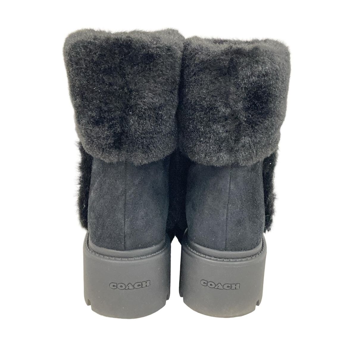 COACH(コーチ) ショートブーツ 7 レディース - 黒 シグネチャー柄