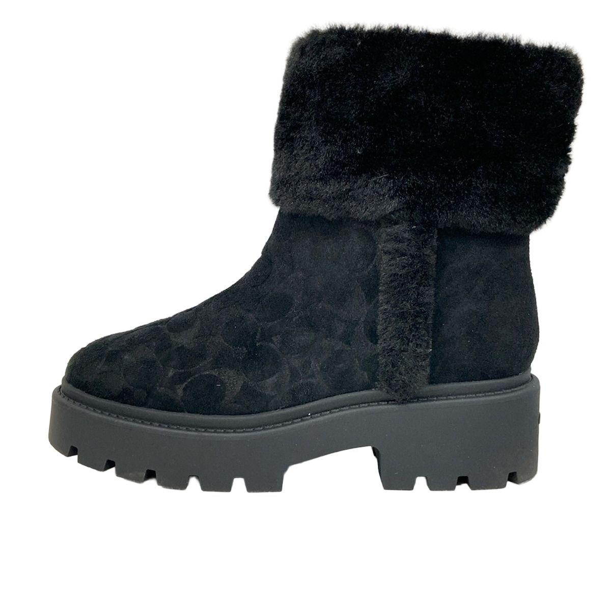 COACH(コーチ) ショートブーツ 7 レディース - 黒 シグネチャー柄