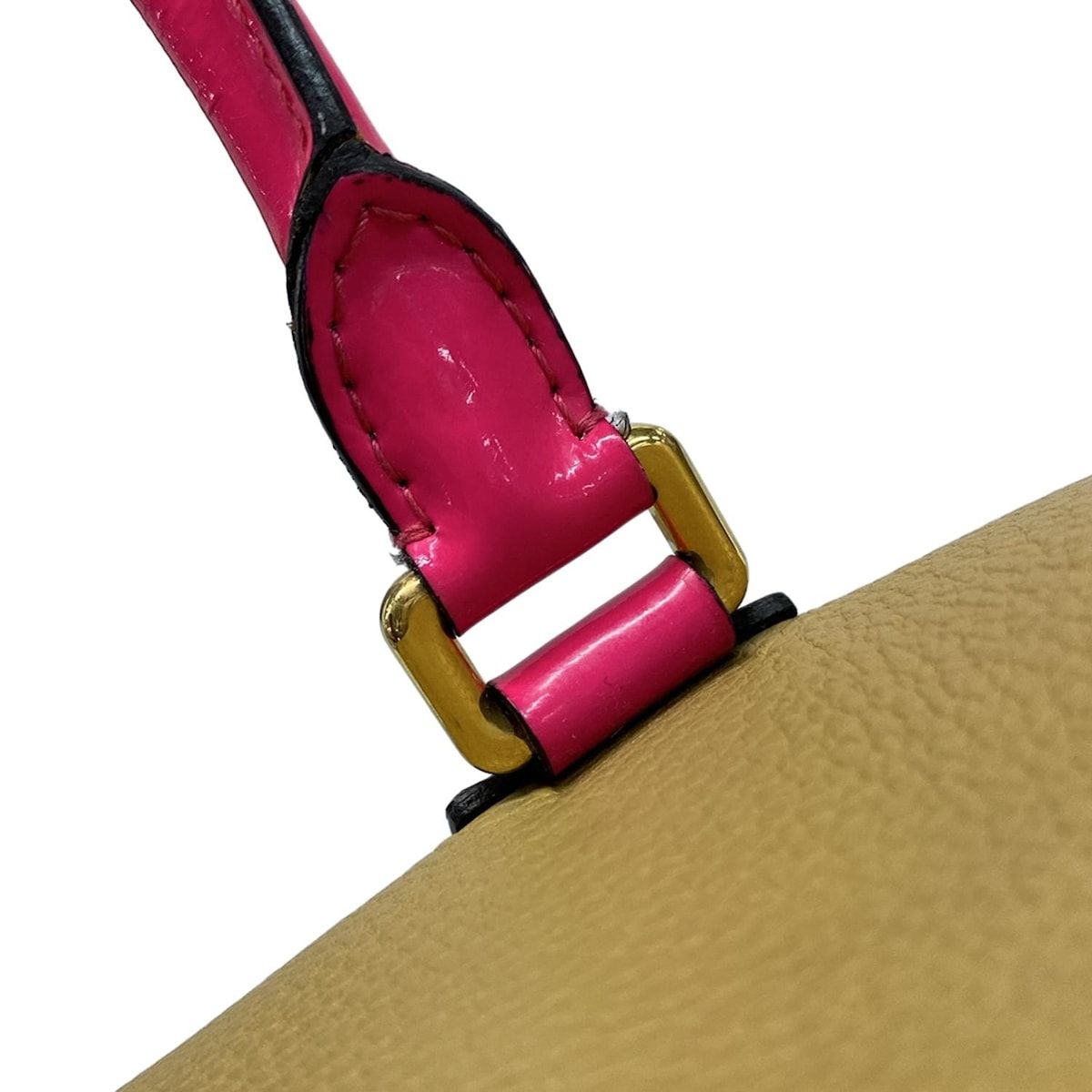 LOEWE(ロエベ) ハンドバッグ アラモ36 ベージュ×ダークブラウン×ピンク  