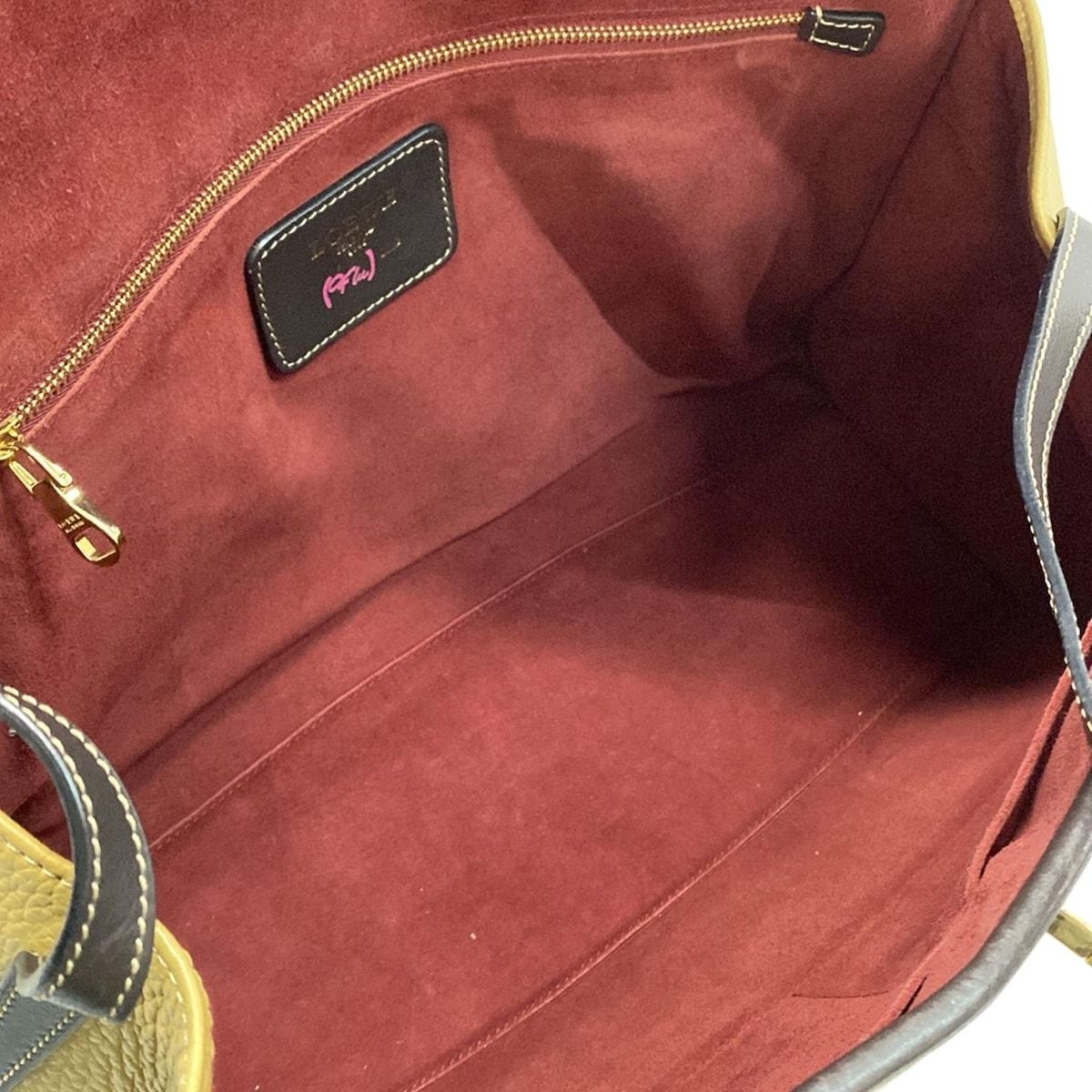 LOEWE(ロエベ) ハンドバッグ アラモ36 ベージュ×ダークブラウン×ピンク  