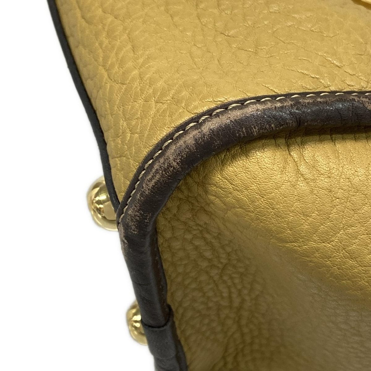 LOEWE(ロエベ) ハンドバッグ アラモ36 ベージュ×ダークブラウン×ピンク  