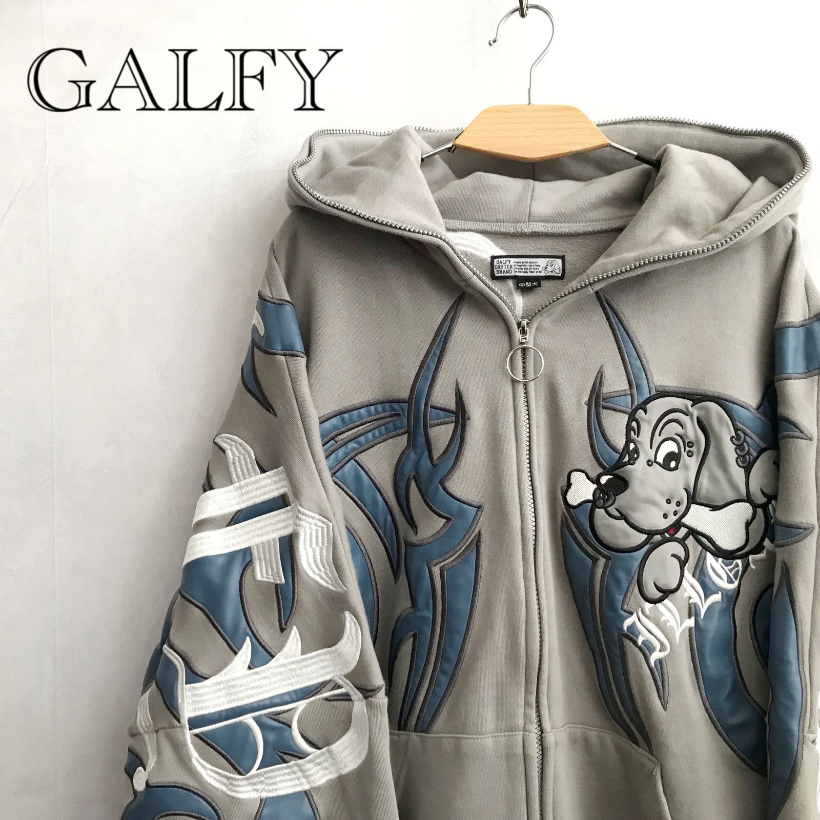GALFY 部族系ダブダブパーカー 144314 中型犬（L） グレー メンズ