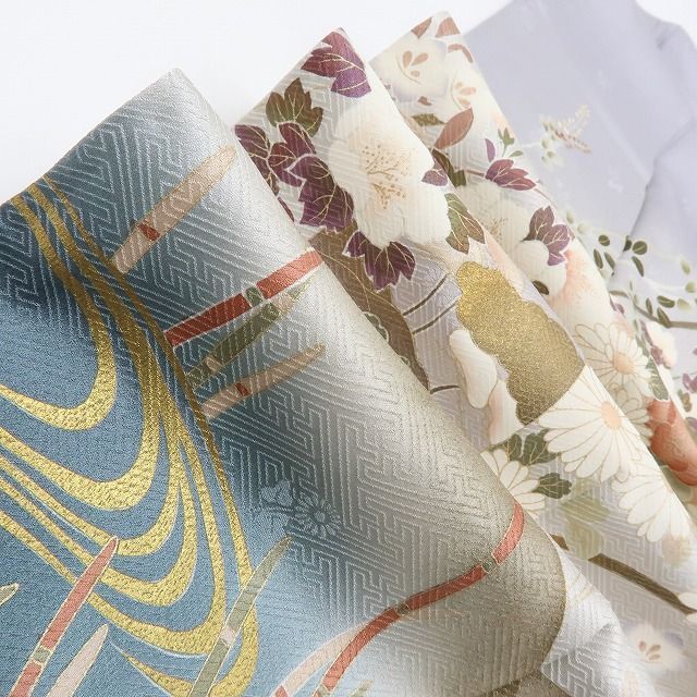 六花-RIKKA- 美品 正絹 金駒刺繡 トールサイズ❀歌を詠む花鳥風月