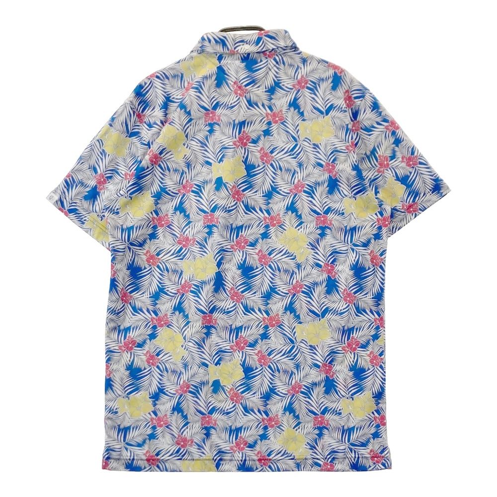 サイズ：L AND PER SE アンパスィ 半袖ポロシャツ ボタニカル柄 ブルー