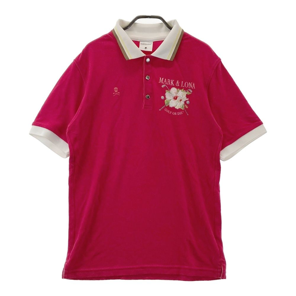 サイズ：48 MARK&LONA マークアンドロナ 半袖ポロシャツ レッド系