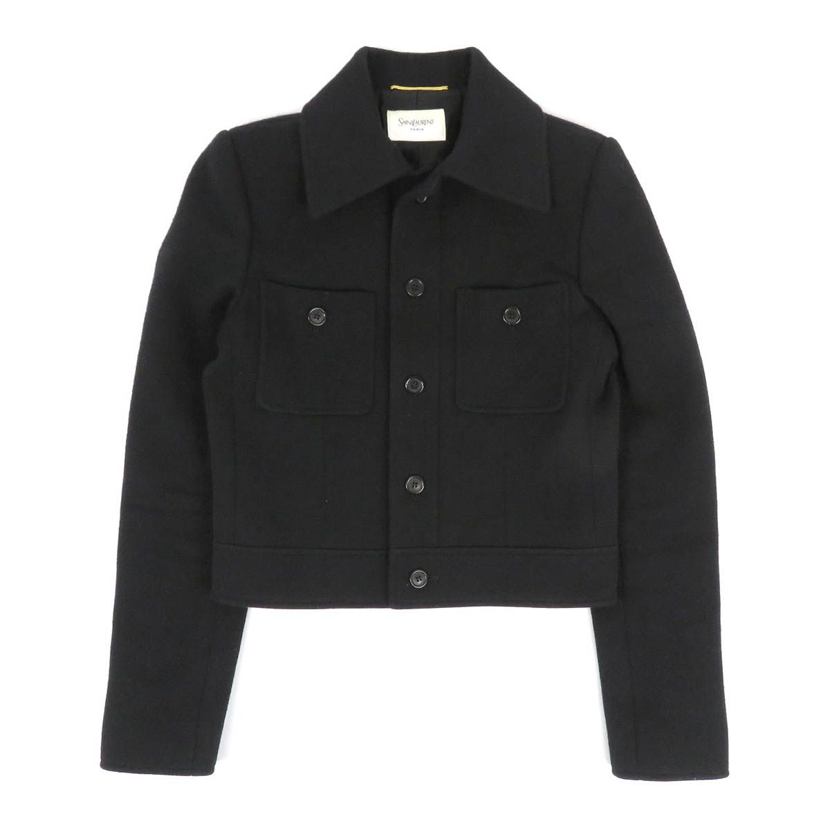 サンローランパリ SAINT LAURENT PARIS テーラードジャケット 衣料品 アウター ウール レディース ベージュ系 / ブラック系 【中古】 サンローラン パリ ウール ジャケット 822169 レディース ブラック