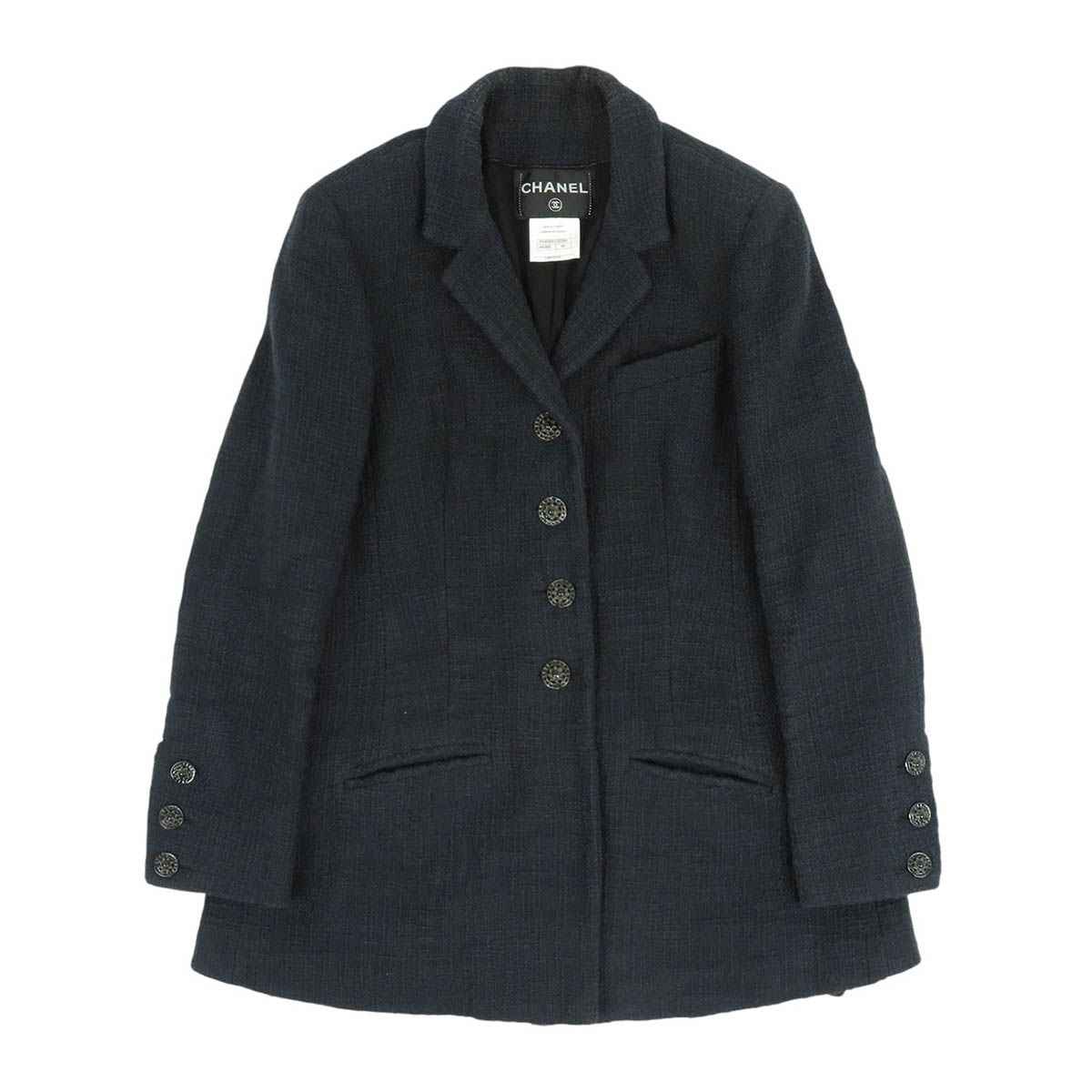 シャネル グリポア ボタン ツイード ジャケット P44005V32289