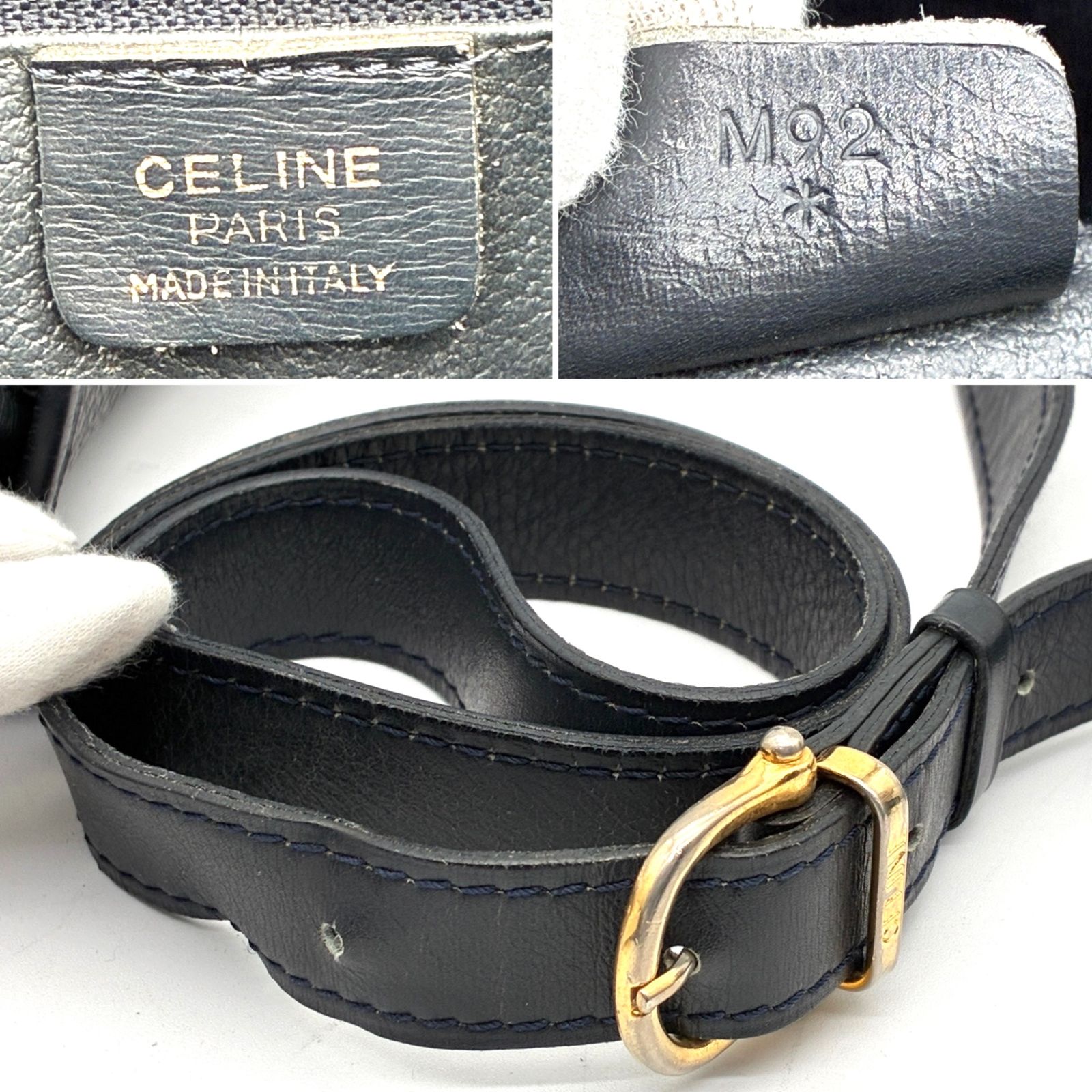 CELINE セリーヌ ショルダーバッグ オールレザー ガンチーニ ロゴ金具