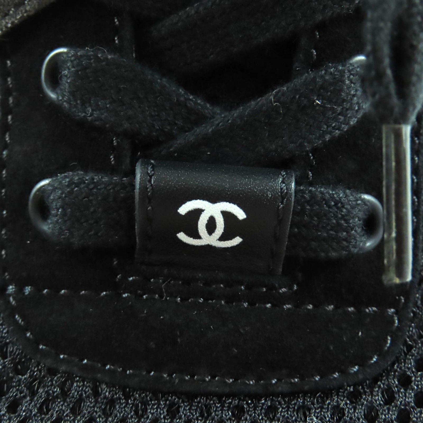 極美品☆CHANEL シャネル G38299 ココマーク レザー使い レースアップ