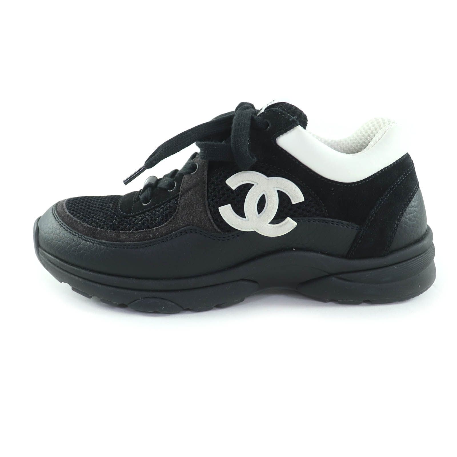 極美品☆CHANEL シャネル G38299 ココマーク レザー使い レースアップ