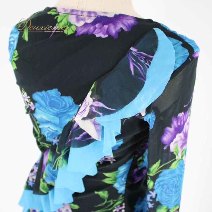 【美品 社交ダンス衣装】ワンピース ドレス prima boutique 紫 社交ダンス衣装】パープル prima boutique ワンピース ドレス 紫 美品