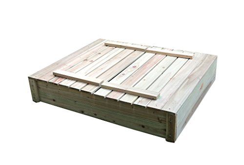 リビングアウト Living Out 木製すなば台 天然木色 小 幅100 奥行80 高さ24 cm 防虫処理済 遊び場 フタ付 ベンチ 砂遊び 清潔po 9 bdceeff