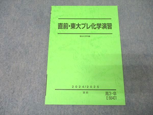 駿台 東京大学 東大プレ化学演習 テキスト 状態良 2024 直前 007s0C