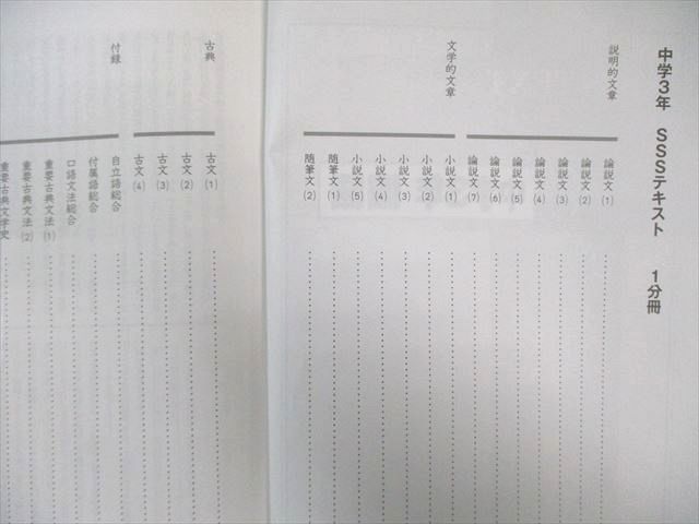 馬渕教室 中3 高校受験コース SSSクラス 国語 1/2 テキスト通年セット