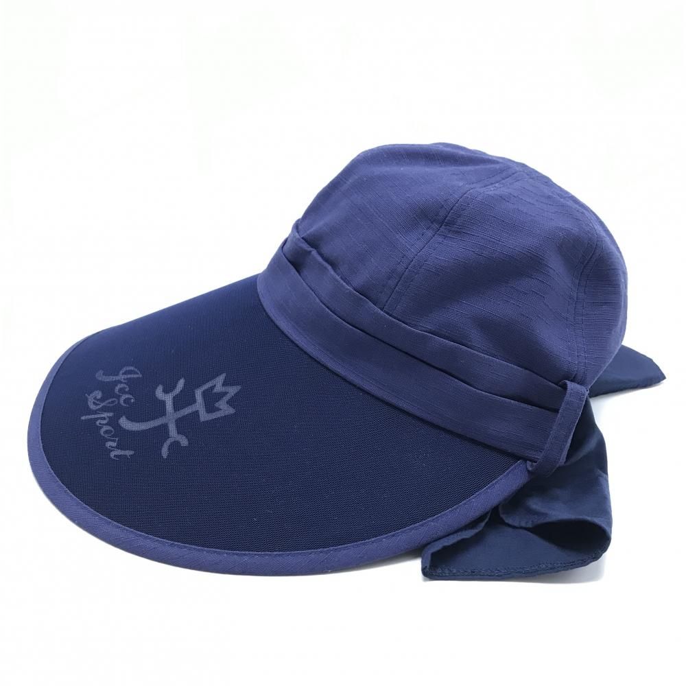 超美品】カステルバジャック つば広キャップ ネイビー ネックガード付