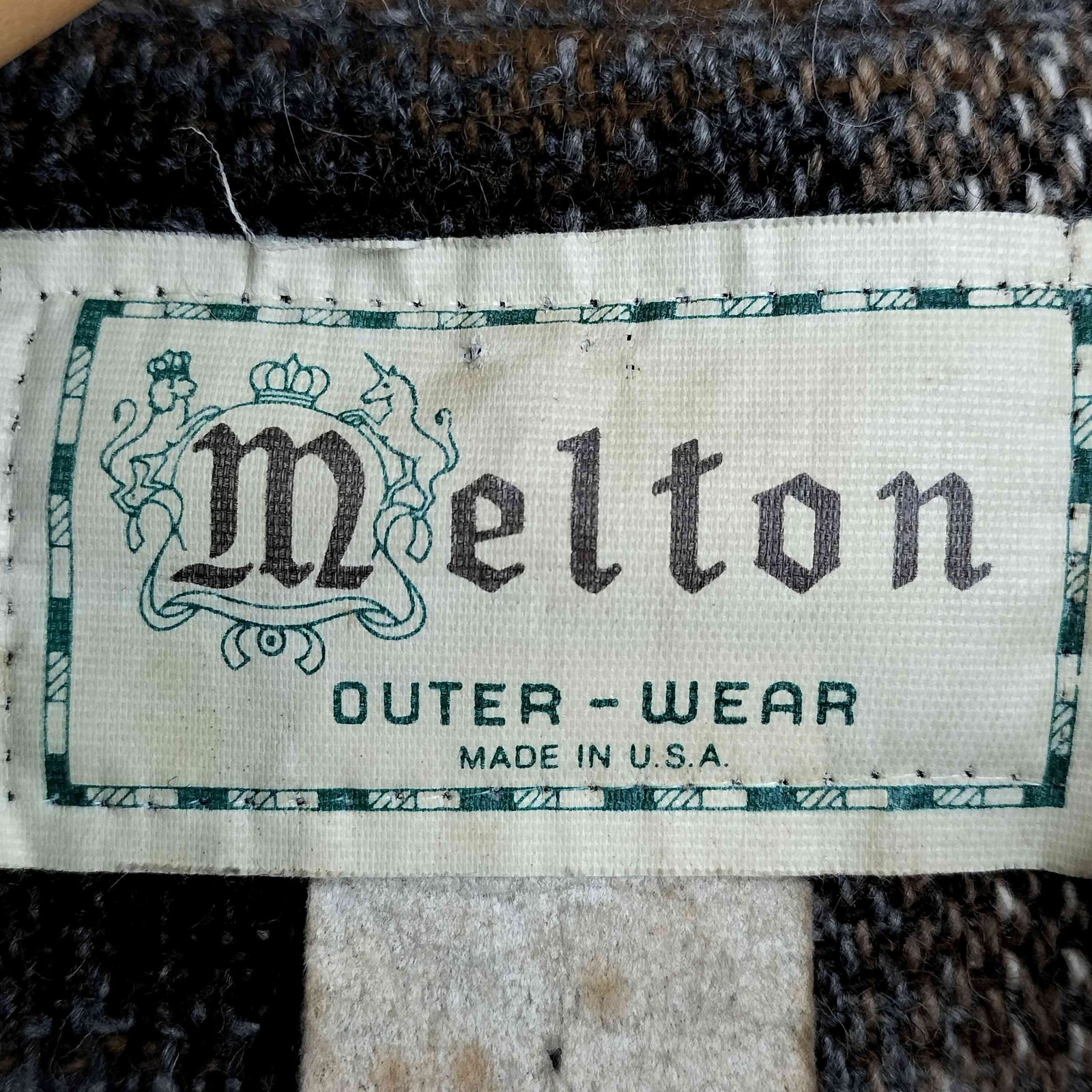 メルトン melton 70s USA製 オンブレチェック CPOジャケット メンズ