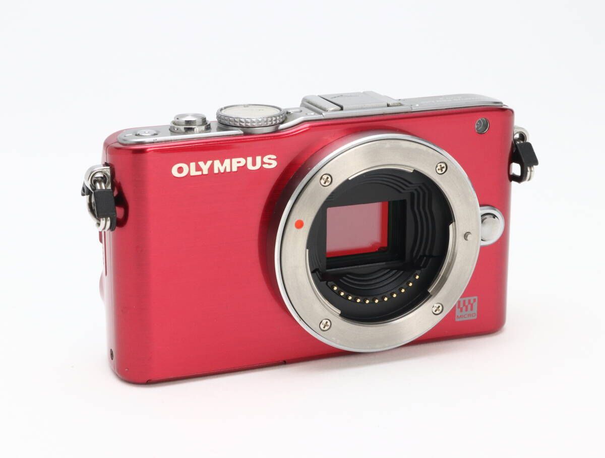 ✨❤️シャッター回数3412回E-PL6 美品ジャンク動作問題無し❤️✨ B+ (並品) OLYMPUS オリンパス PEN Lite E-PL3 ボディ レッド