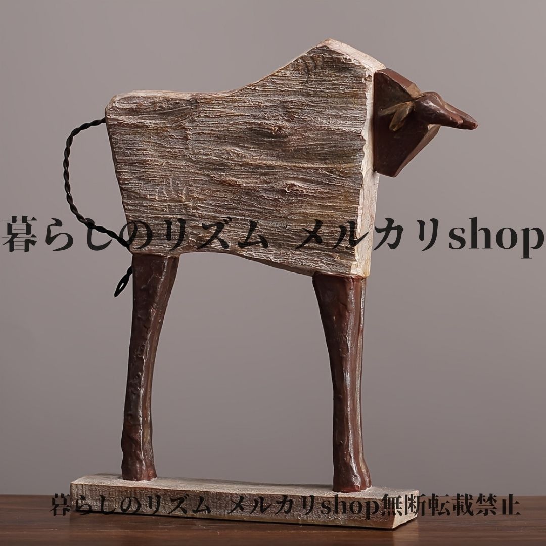  オブジェ 置物 ヴィンテージ 馬と牛の装飾 オーナメント 素朴 樹脂製 表情 屋内 屋外使用 リビングルーム 寝室 装飾 卓上 オフィス エントランス スタンド ディスプレイ ヴィンテージ 風 精巧な職人技 シンプル アート 陶器オブジェ 置物 インテリア小物