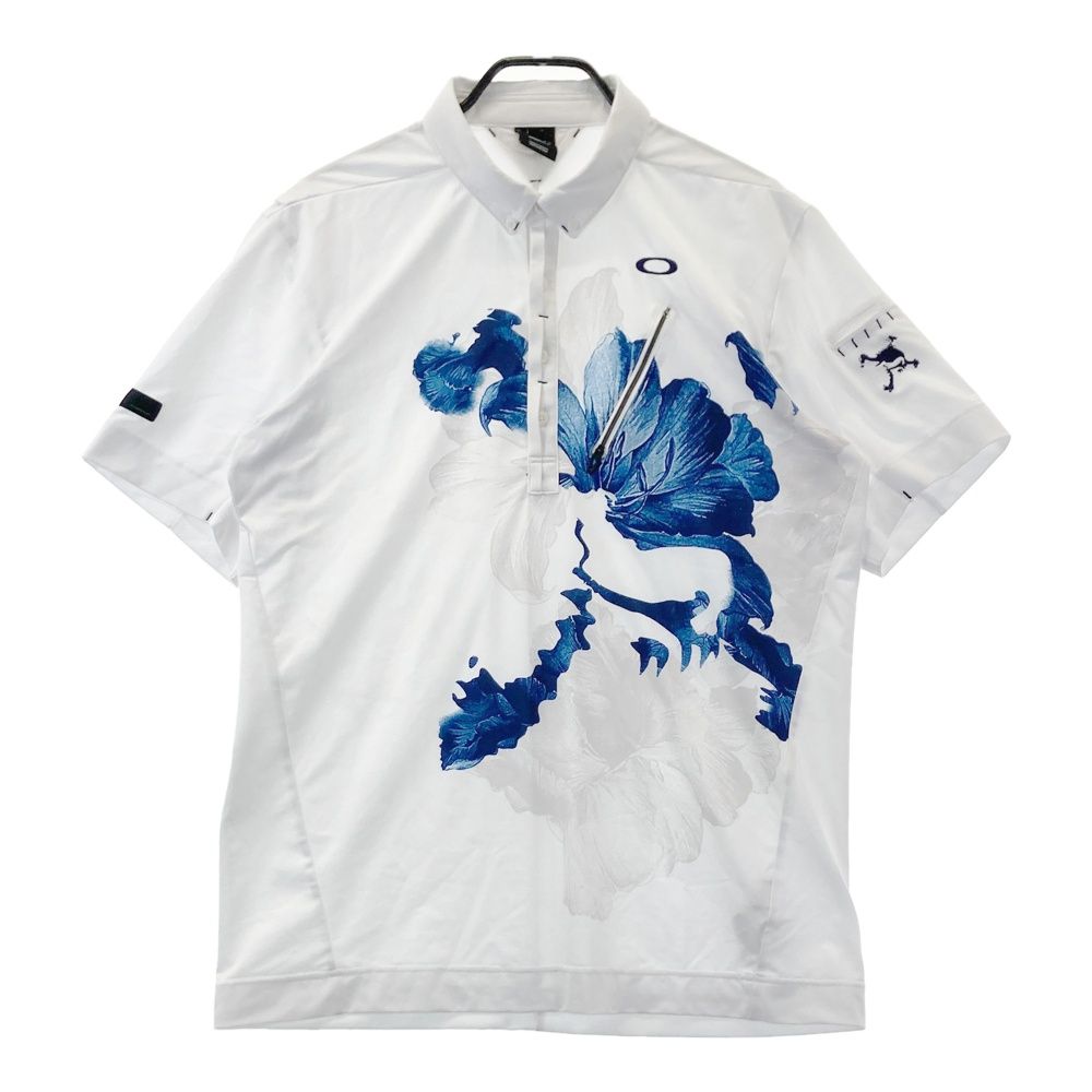 サイズ：2XL OAKLEY オークリー 半袖ポロシャツ ボタンダウン 総柄