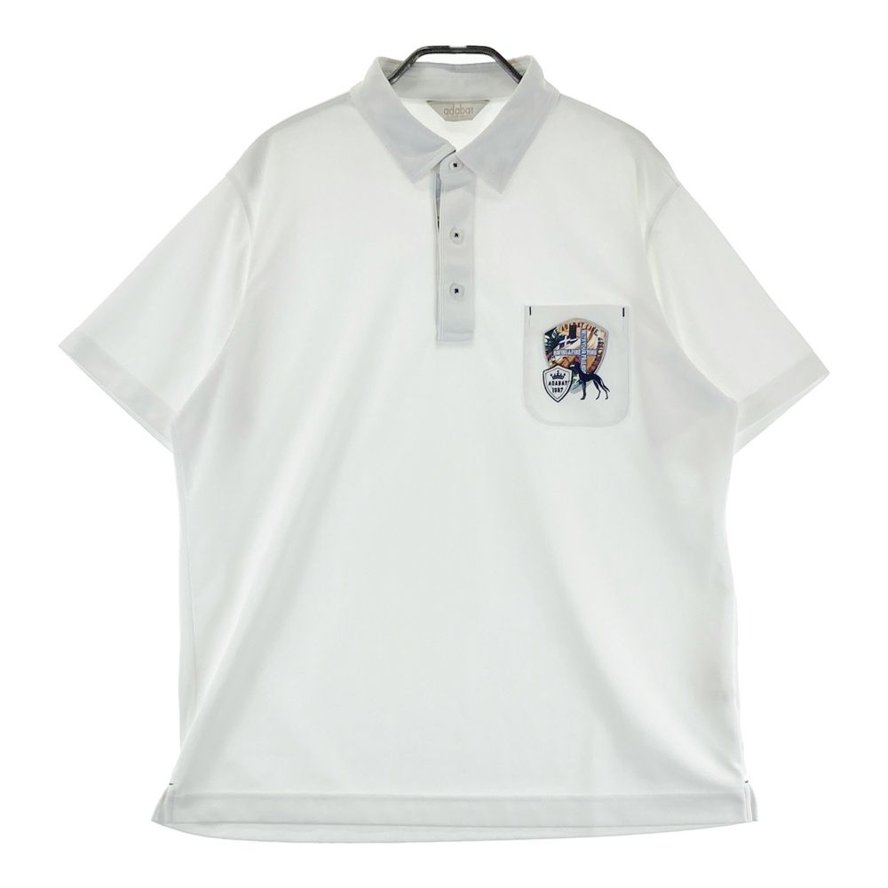 adabat（アダバット） ホワイト ポロシャツ セール】 胸ポケットあり 長袖ポロシャツ （ポロシャツ）｜adabat