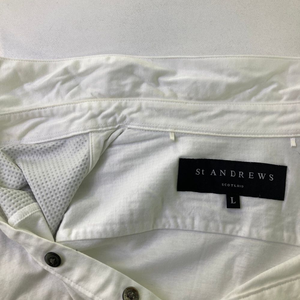 サイズ：L ST ANDREWS セントアンドリュース 半袖ポロシャツ ホワイト