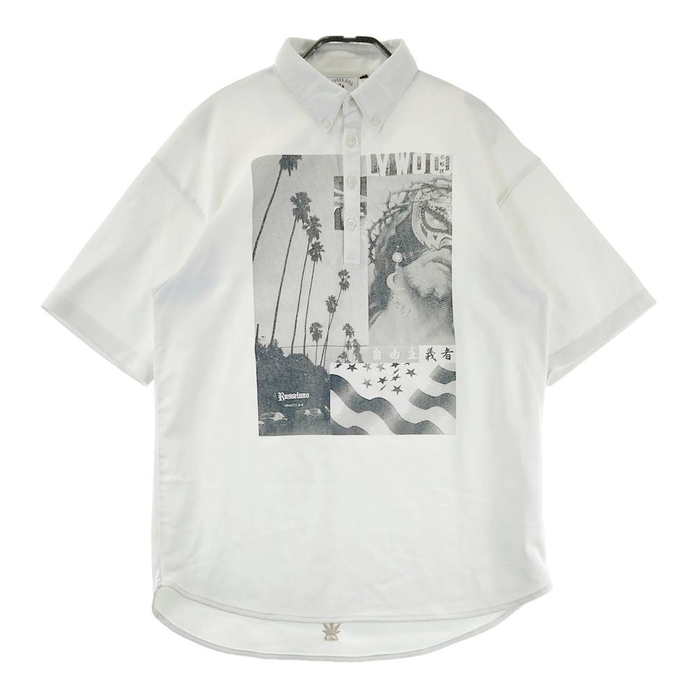 サイズ：5 RUSSELUNO ラッセルノ 半袖ポロシャツ 総柄 ホワイト系