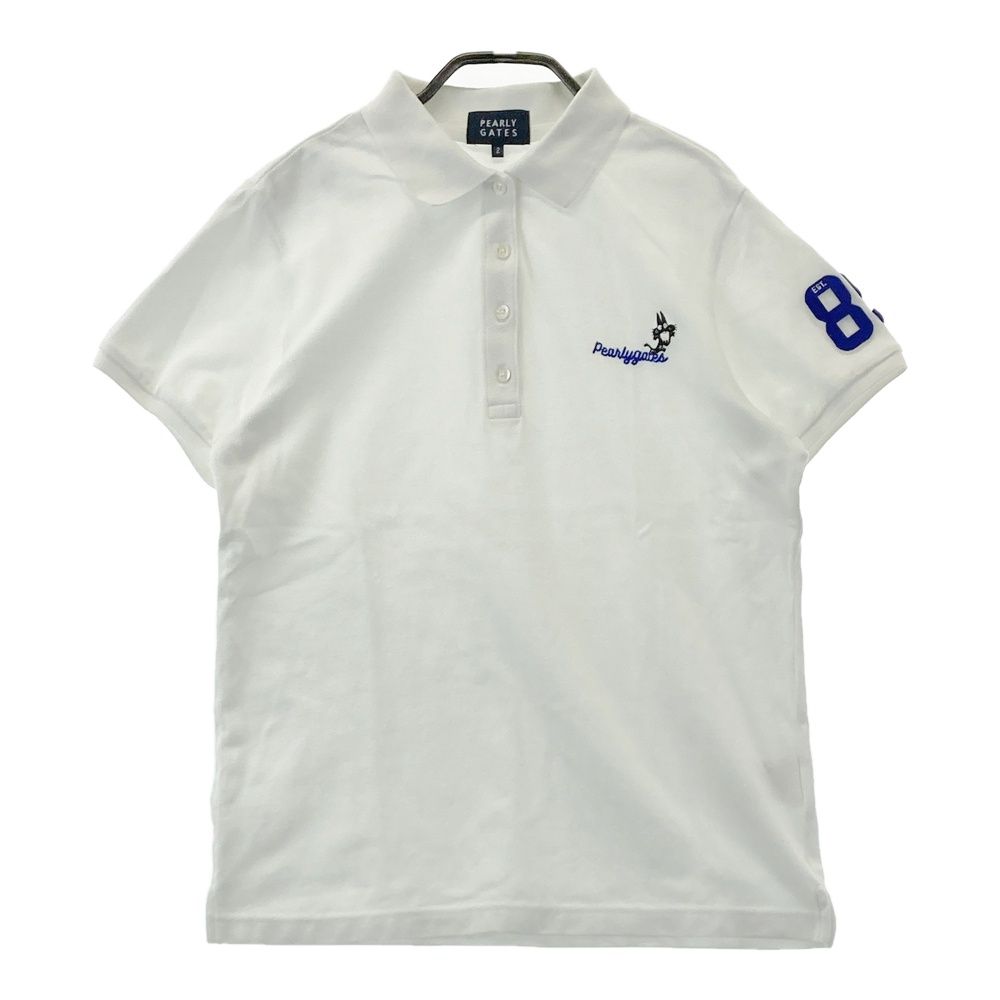 最終値下【新品未使用】パーリーゲイツ ポロシャツ ホワイト2 レディース サイズ：2 PEARLY GATES パーリーゲイツ ×ニャロメ 半袖ポロシャツ
