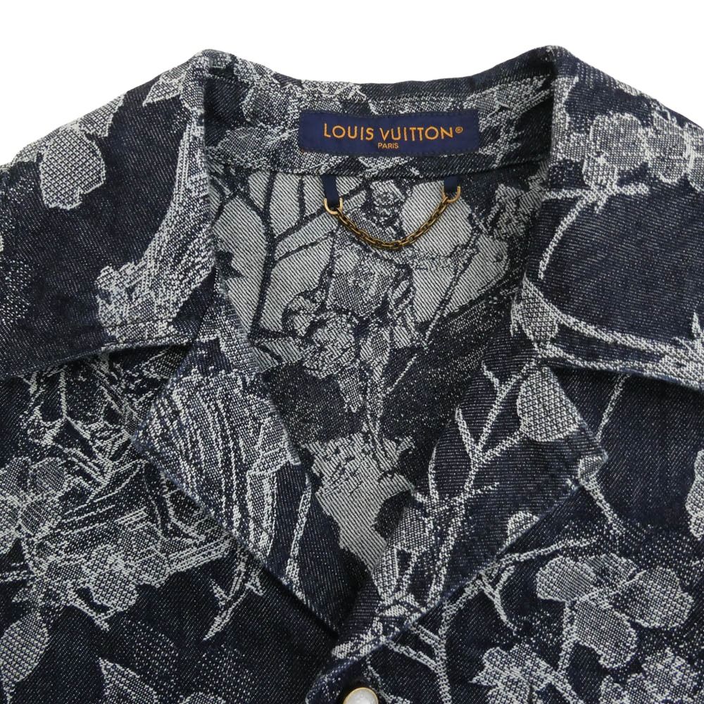 【中古】ルイヴィトン LOUIS VUITTON 24AW Tシャツ カットソー 半袖 総柄 ロゴ 刺繍 S 青 RM242MM NPG HRY20W LOUIS VUITTON ルイ・ヴィトン 24AW RM242MM LJG HRS25W ロゴ刺繍