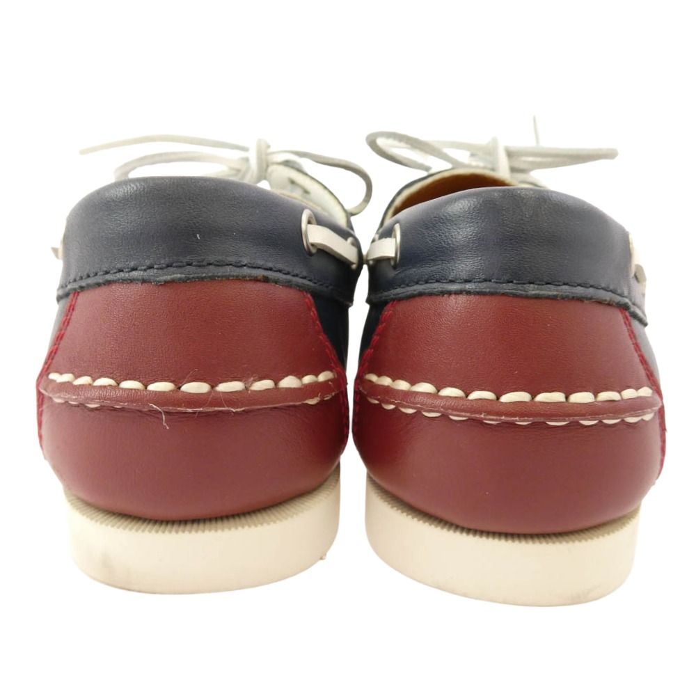 【ほぼ未使用】REGAL リーガル レザーデッキシューズトリコロール JY93 REGAL リーガル JY93 レザー スリッポン デッキシューズ ネイビー系