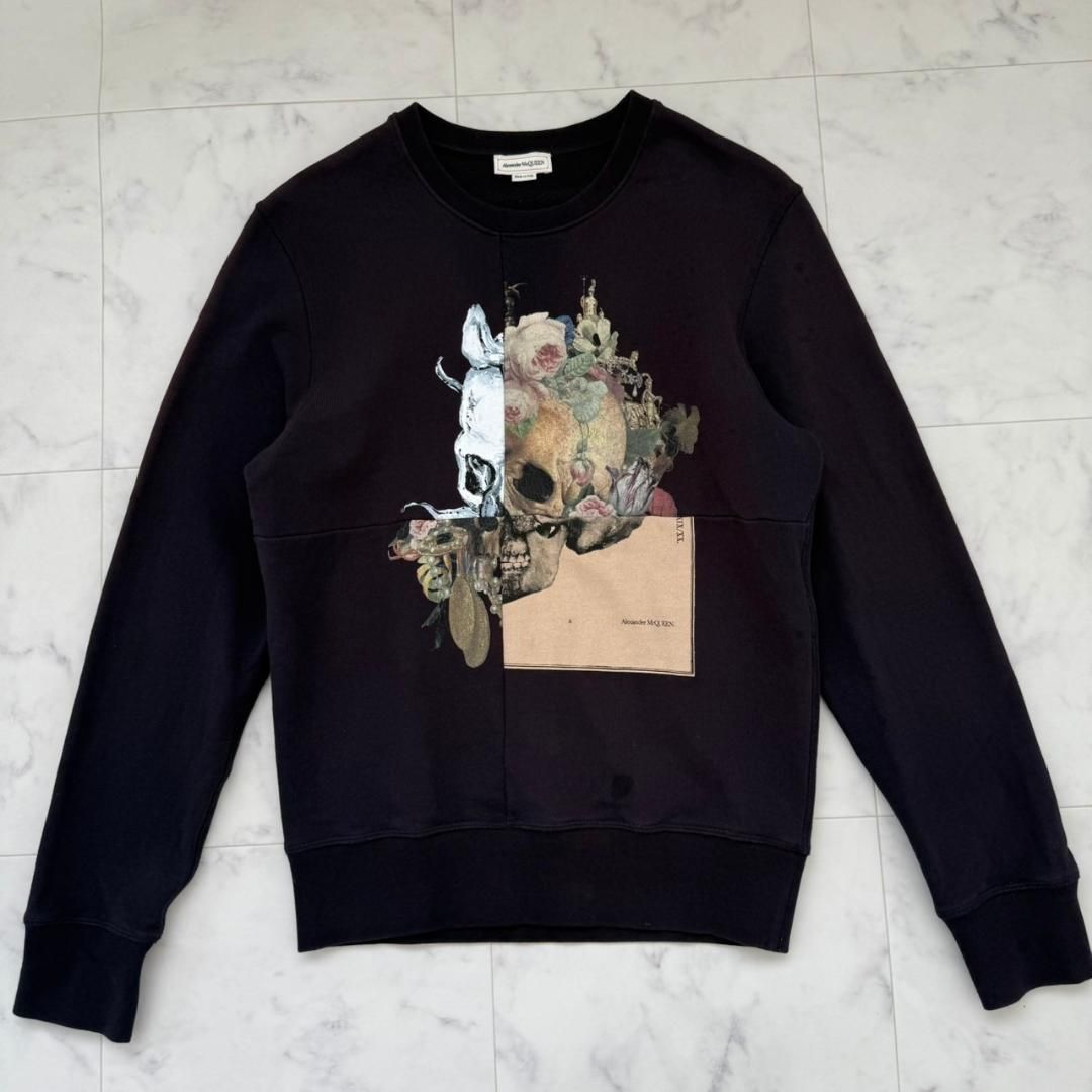 ALEXANDER MCQUEENフローラルスカルコットンプルオーバースウェット