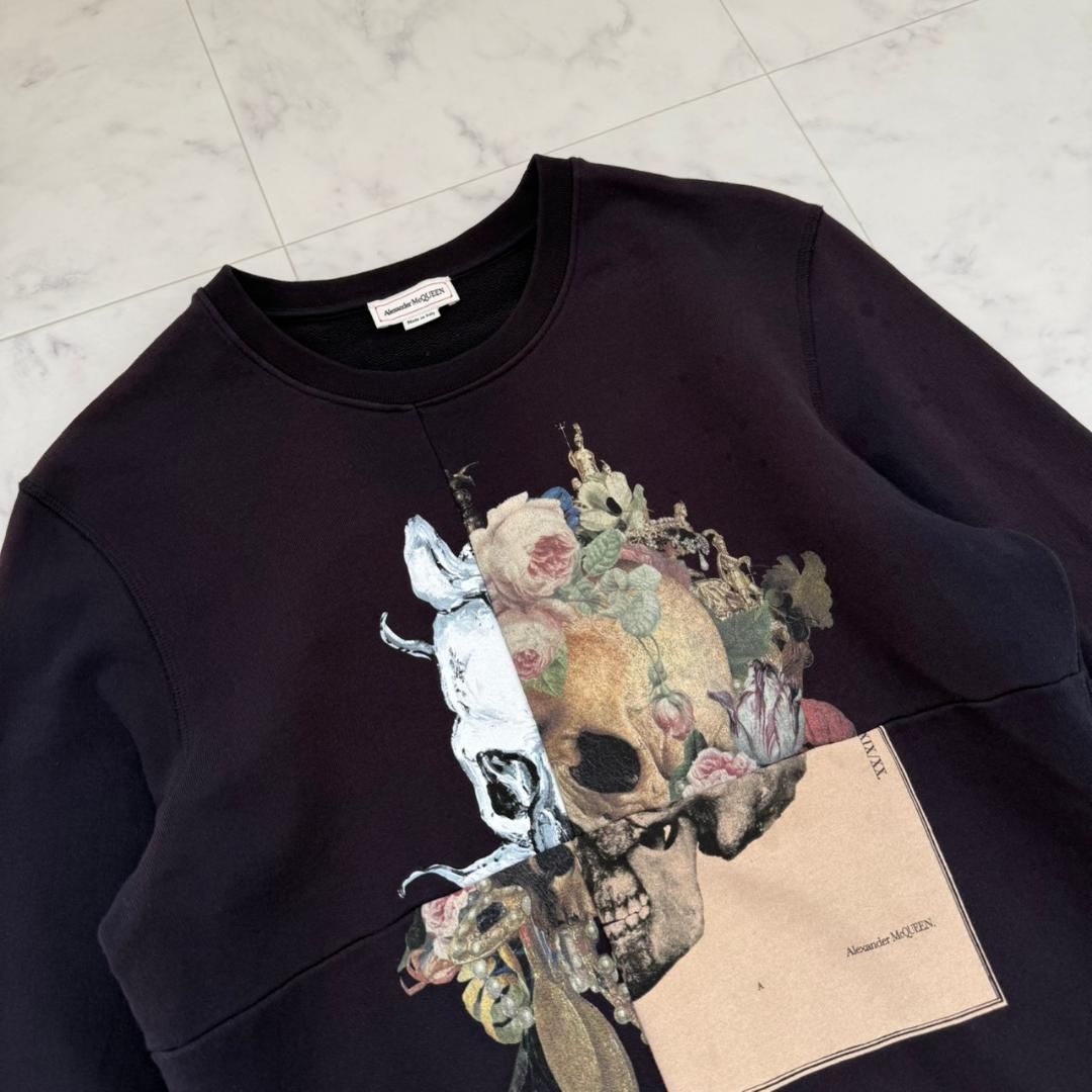 ALEXANDER MCQUEENフローラルスカルコットンプルオーバースウェット