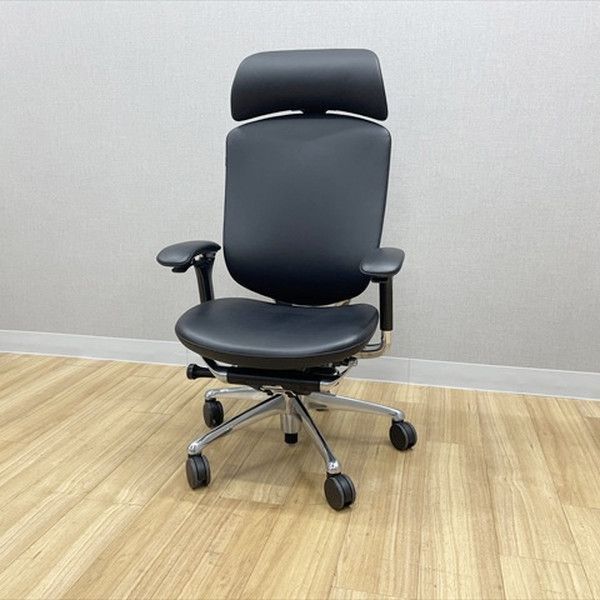 オカムラ コンテッサ 大型ヘッドレスト付 肘付 オフィスチェア オフィスチェア ブラック