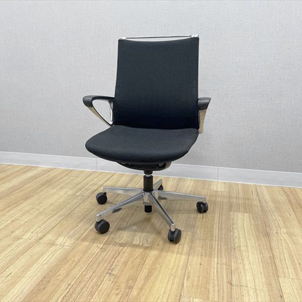 オカムラ モードチェア ミドルバック 肘付 オフィスチェア オフィスチェア ブラック