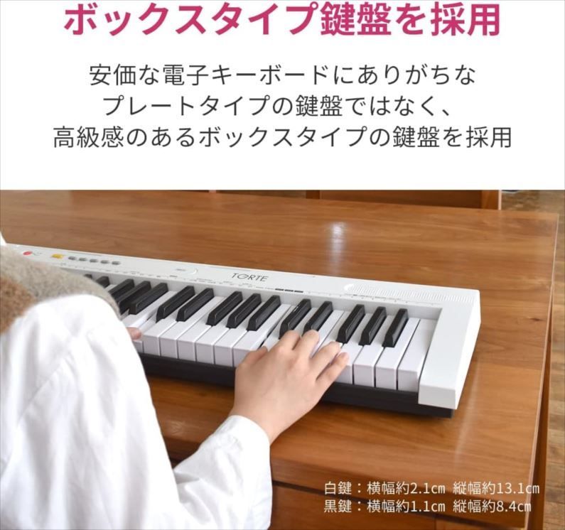 E0926◇未使用 TORTE トルテ 電子キーボード 61鍵盤 日本語表記 300