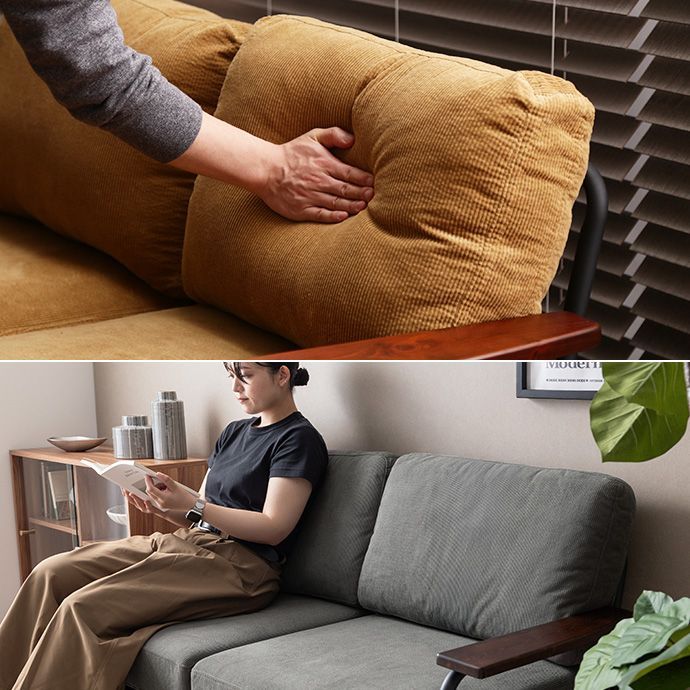  3人掛けソファ ソファ 2人掛けソファ リビング コーデュロイ コンパクト 省スペース 三人 3P 天然木 肘掛け リビングソファ ダイニング I字 ベッド付きソファ 2人掛け 3人掛けソファ ソファ ソファベッド