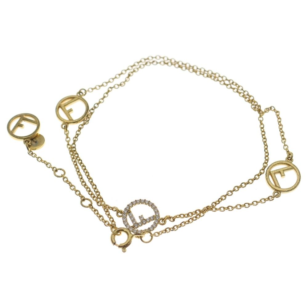 FENDI (フェンディ) エフイズフェンディ ラインストーン ブレスレット