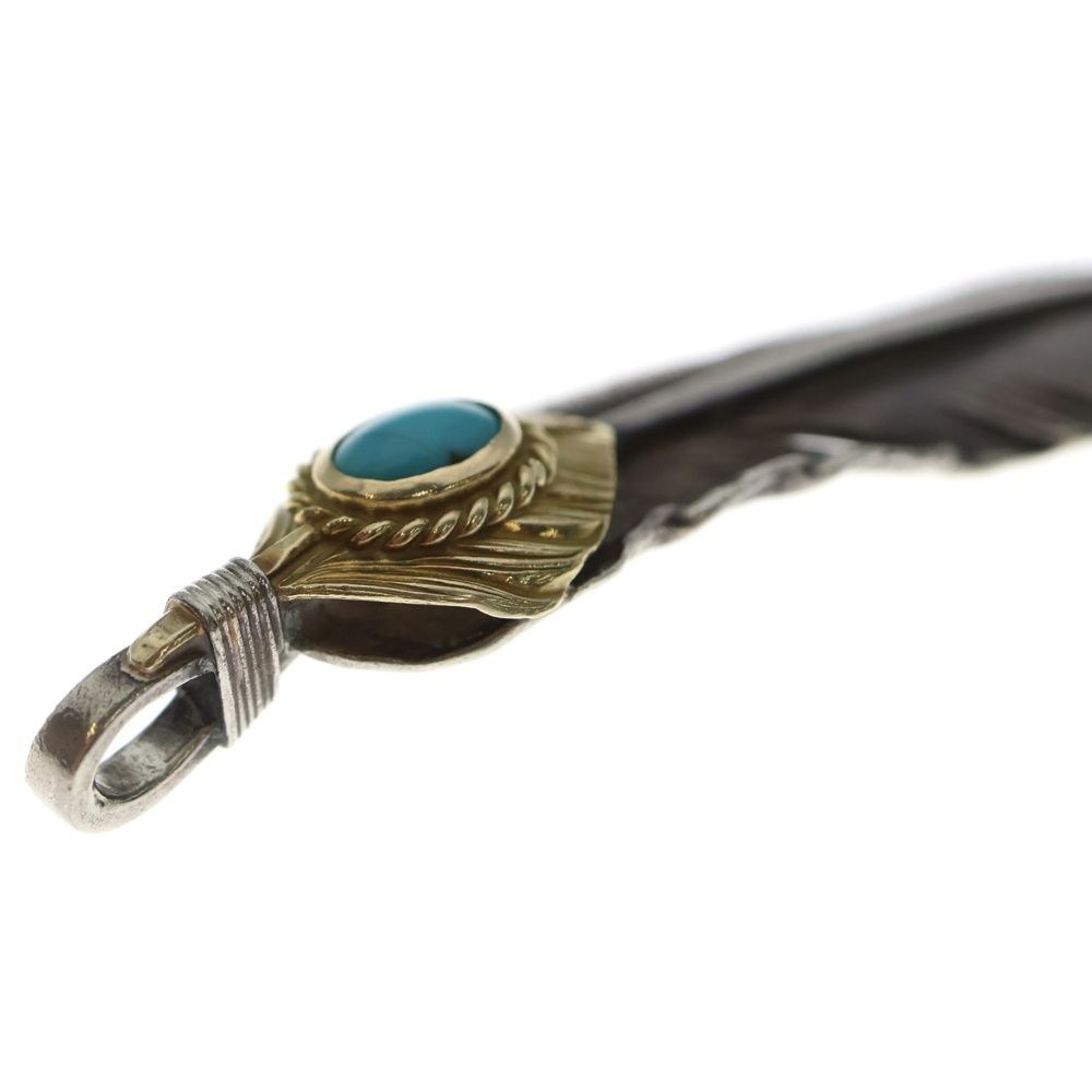 goro's (ゴローズ) 上金金縄ターコイズ特大フェザー 右向き ネックレス