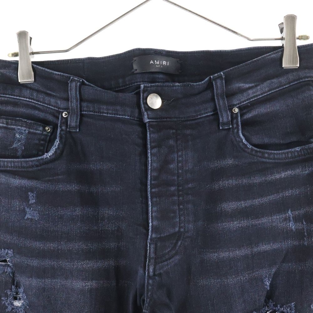 AMIRI (アミリ) バンダナ 蛇腹クラッシュ加工 スキニーデニムパンツ